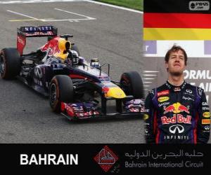yapboz Sebastian Vettel Grand Prix Bahreyn 2013 yılında zaferi kutluyor